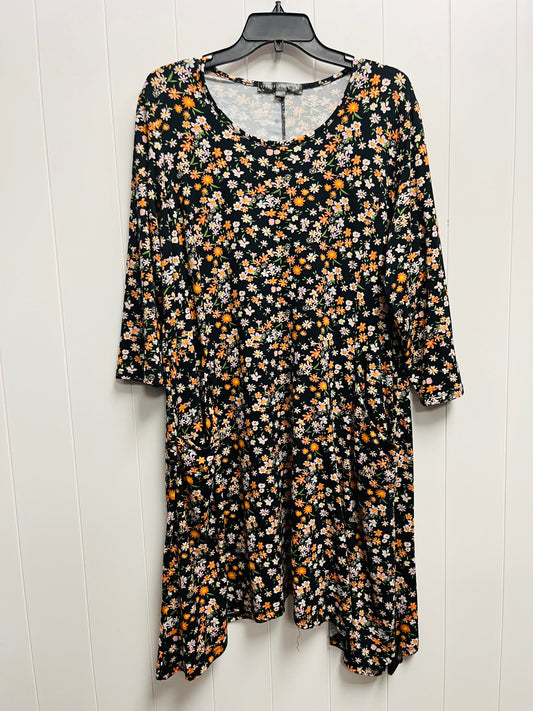 Black & Orange Dress Casual Short Trendyland, Size 2x