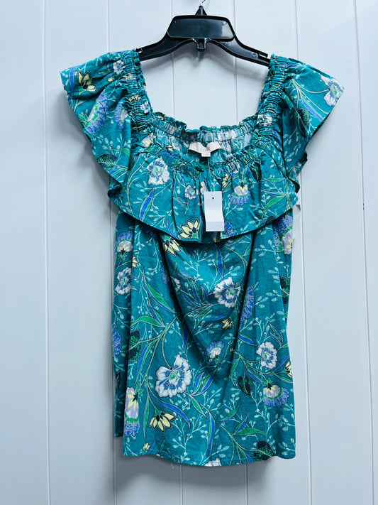 Top Short Sleeve By Loft In Teal, Size: S