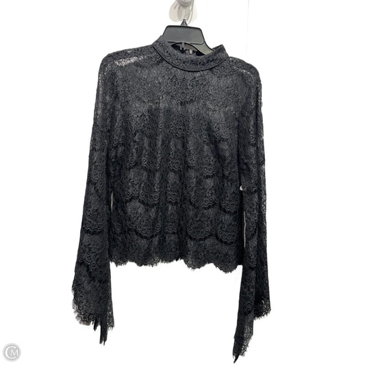 Top Long Sleeve By Venus In Black, Size: L