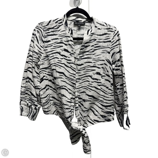 Top Long Sleeve By Inc In Black & White, Size: Xs