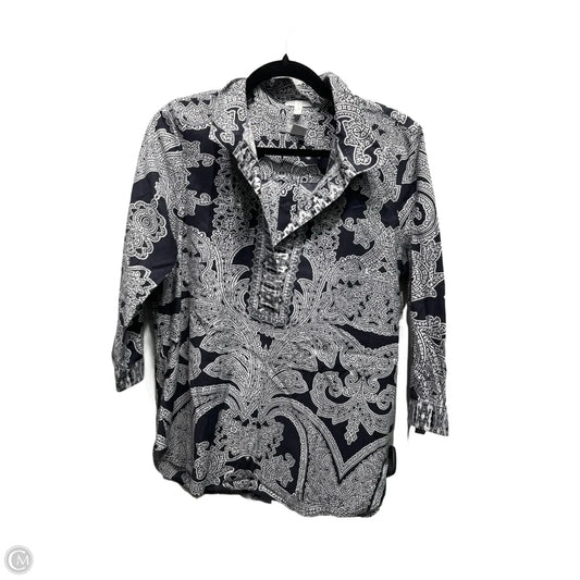 Top Long Sleeve By Chicos In Black & White, Size: 4