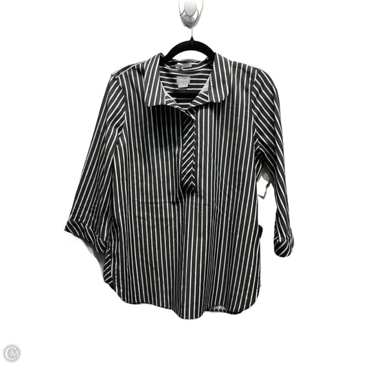 Top Long Sleeve By Chicos In Black & White, Size: 4