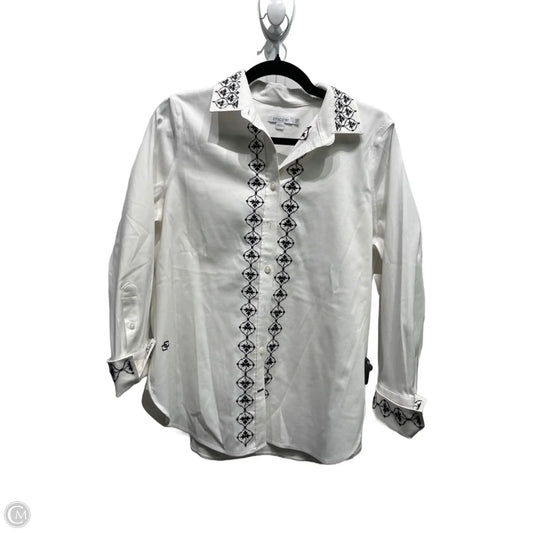 Top Long Sleeve By Chicos In Black & White, Size: 6