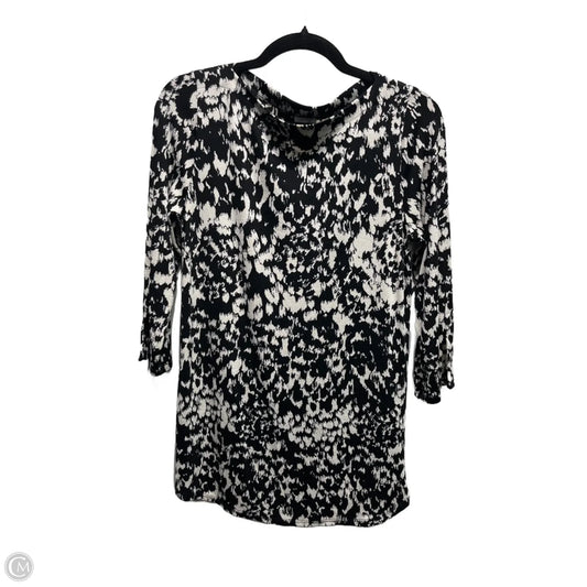 Top Long Sleeve By Chicos In Black & White, Size: S