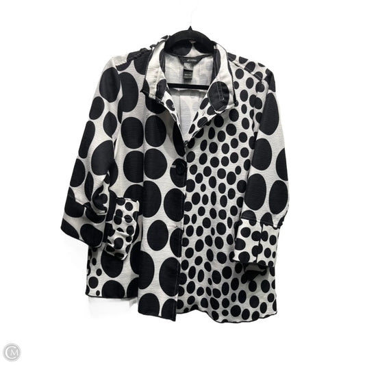 Top Long Sleeve By Ali Miles In Black & White, Size: S