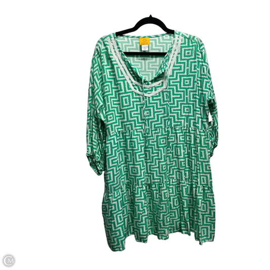 Dress Casual Short By Ruby Rd In Green & White, Size: L