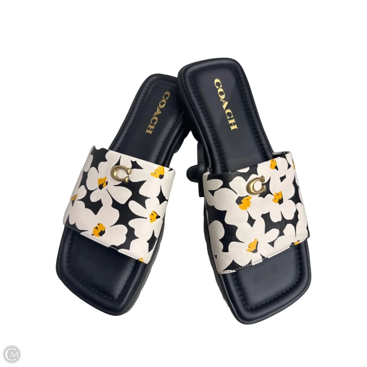 Sandals Designer By Coach In Black & White, Size: 7