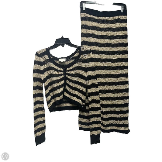 Skirt Set 2pc By Freshman In Black & Cream, Size: M