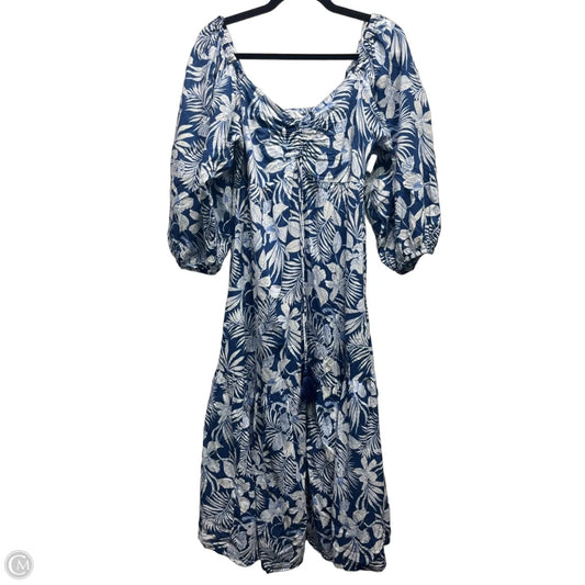 Dress Casual Midi By Tommy Bahama In Blue & White, Size: M