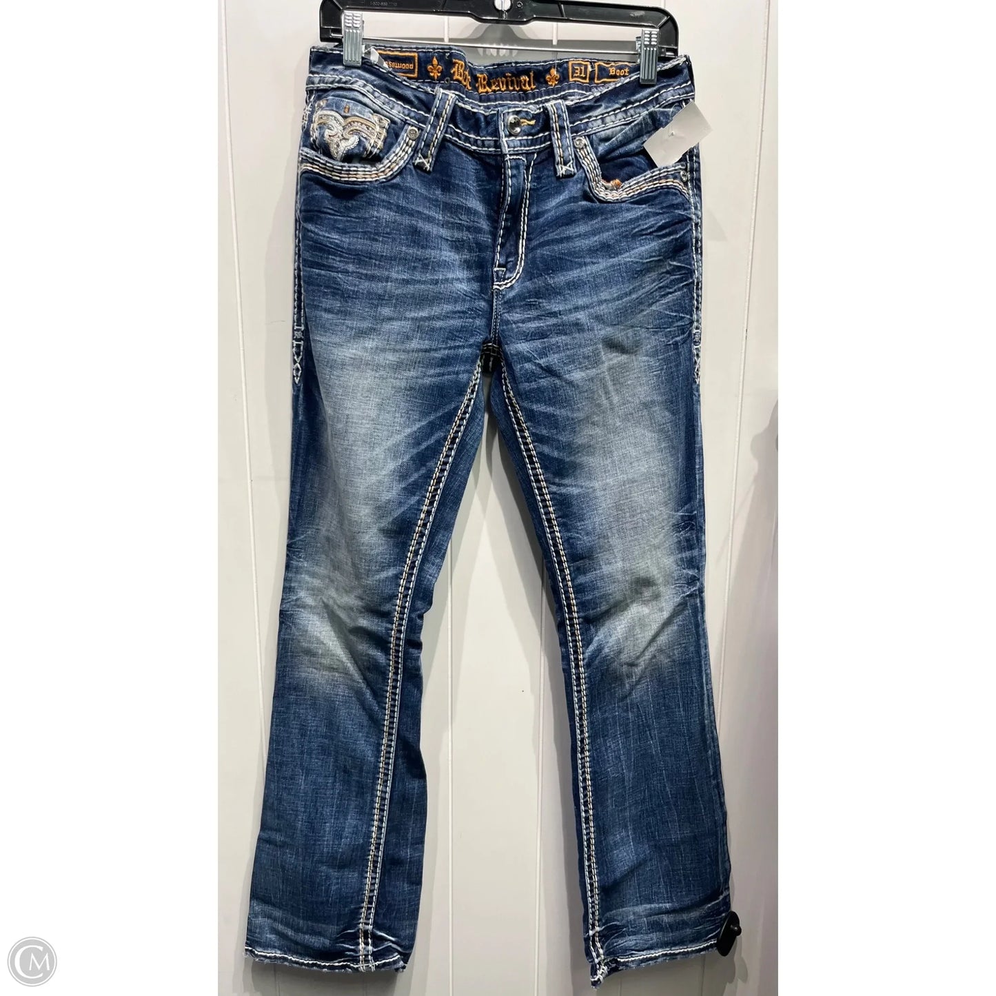 Jeans Boot Cut By Rock Revival In Blue Denim, Size: 10