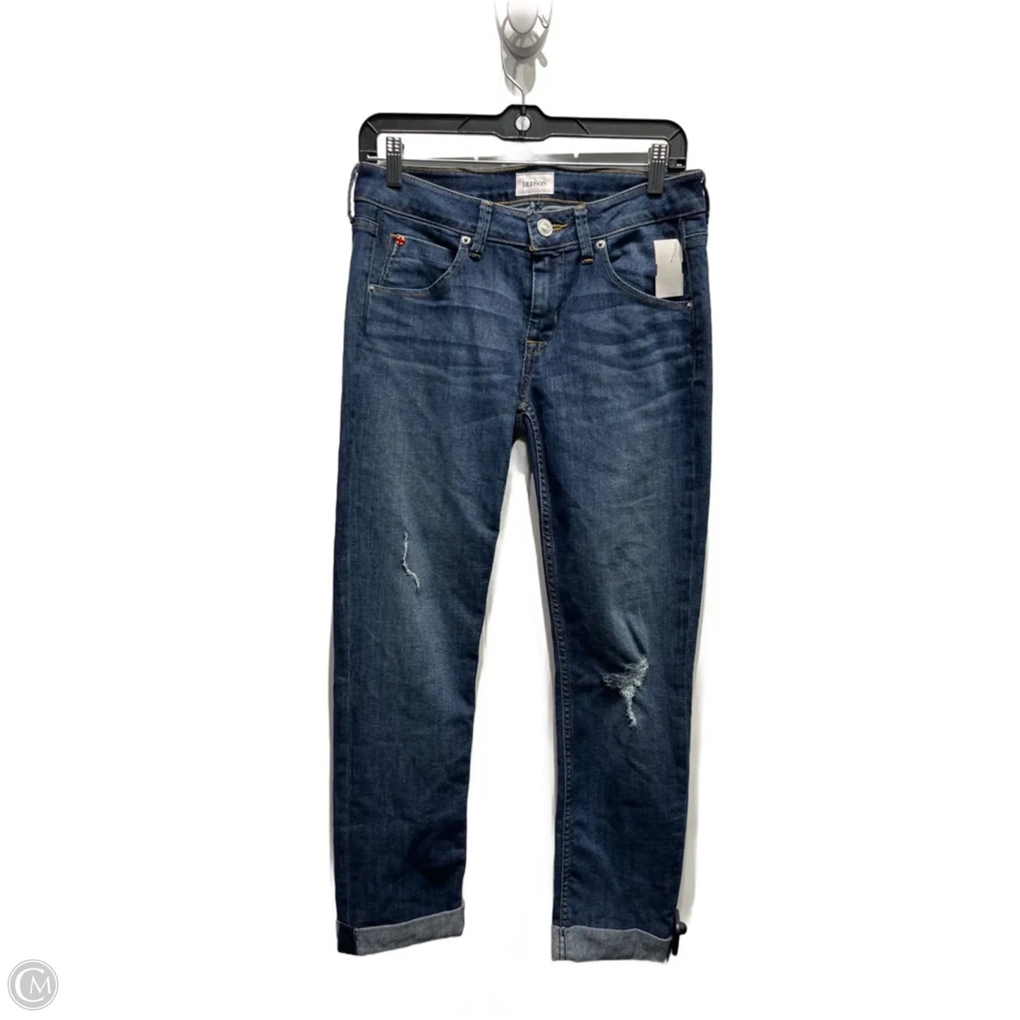 Jeans Straight By Hudson In Blue Denim, Size: 4