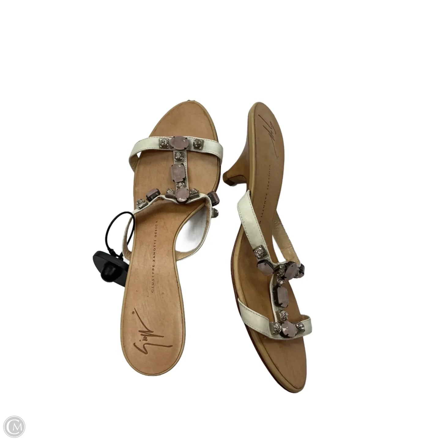Sandals Designer By Giuseppe Zanotti In Cream & Pink, Size: 9