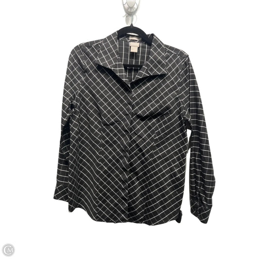 Top Long Sleeve By Chicos In Black & White, Size: 4