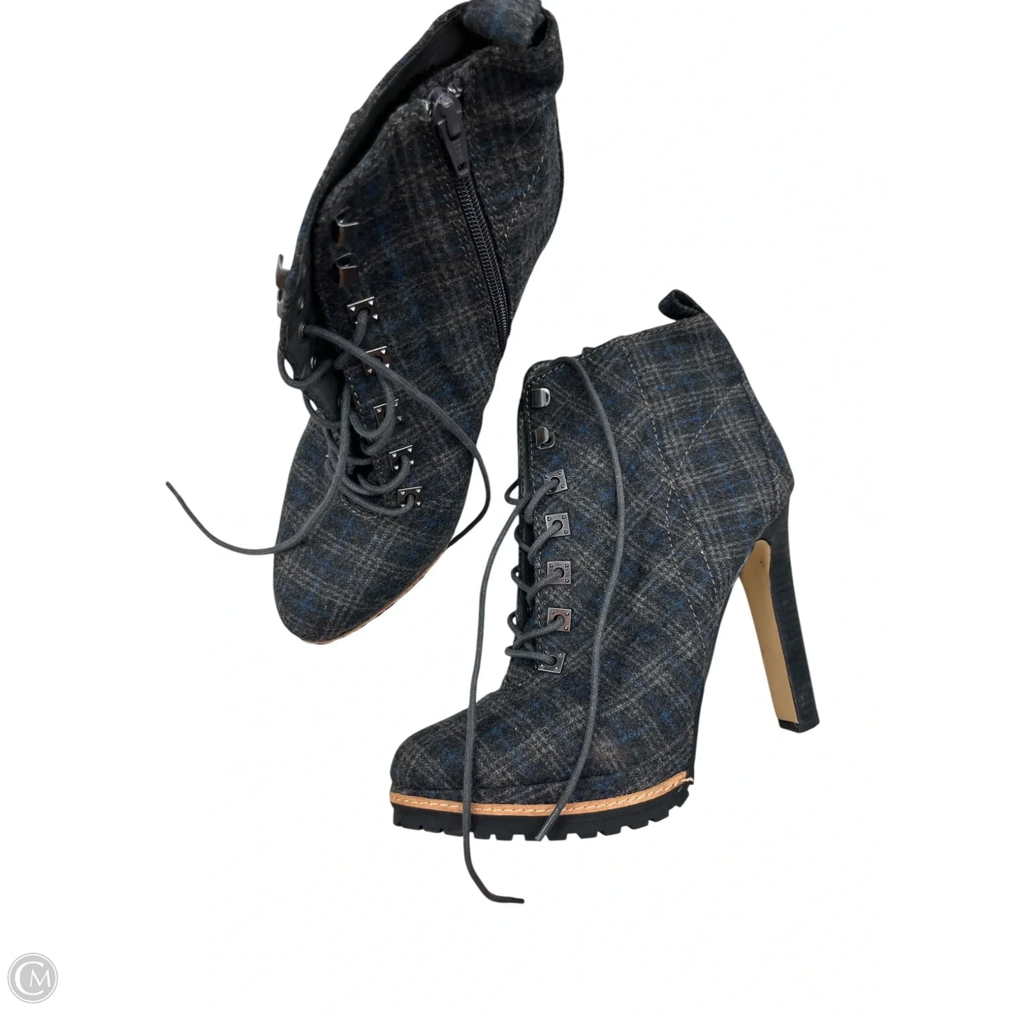 Boots Ankle Heels By Gianni Bini In Blue & Grey, Size: 9