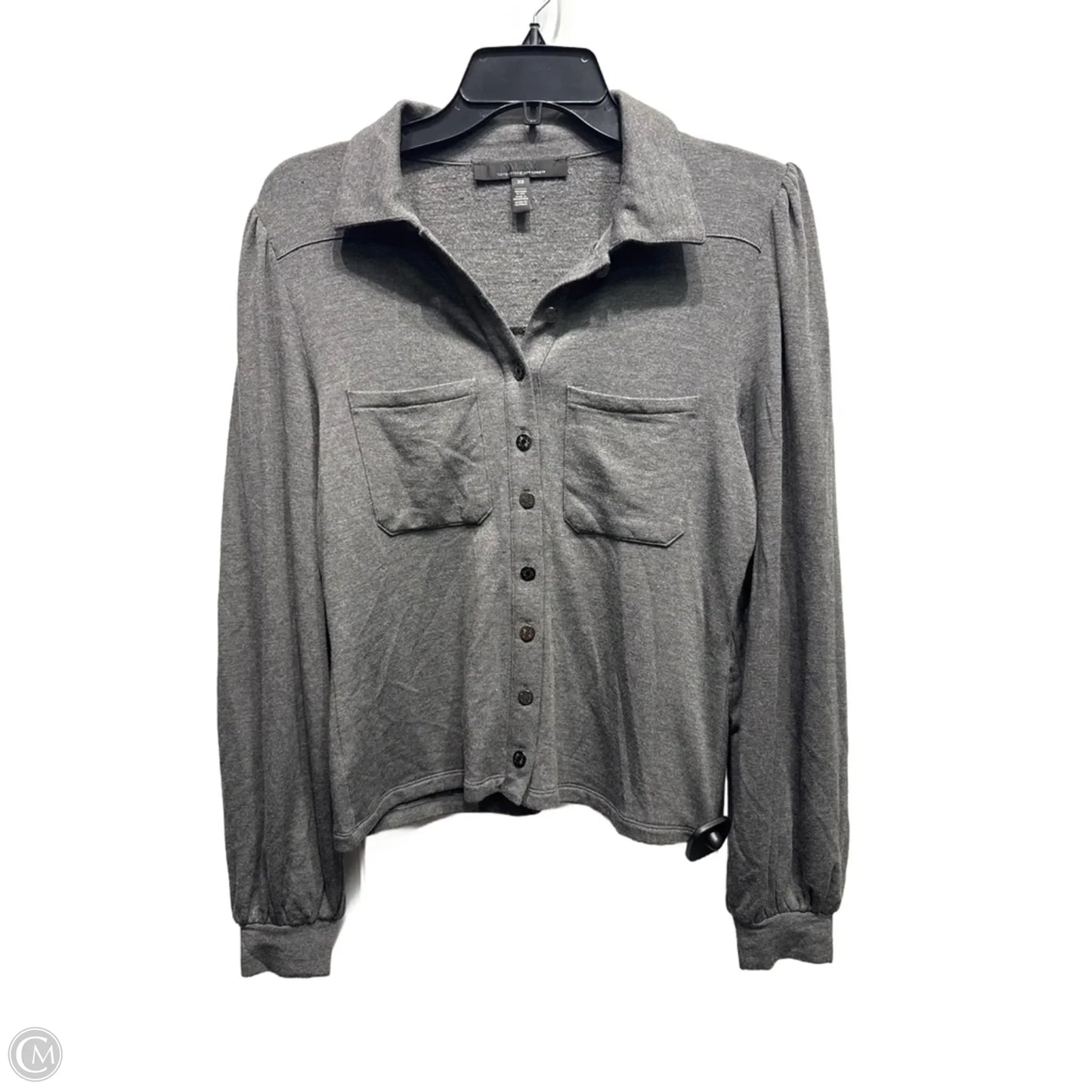 Top Long Sleeve By White House Black Market In Grey, Size: Xs