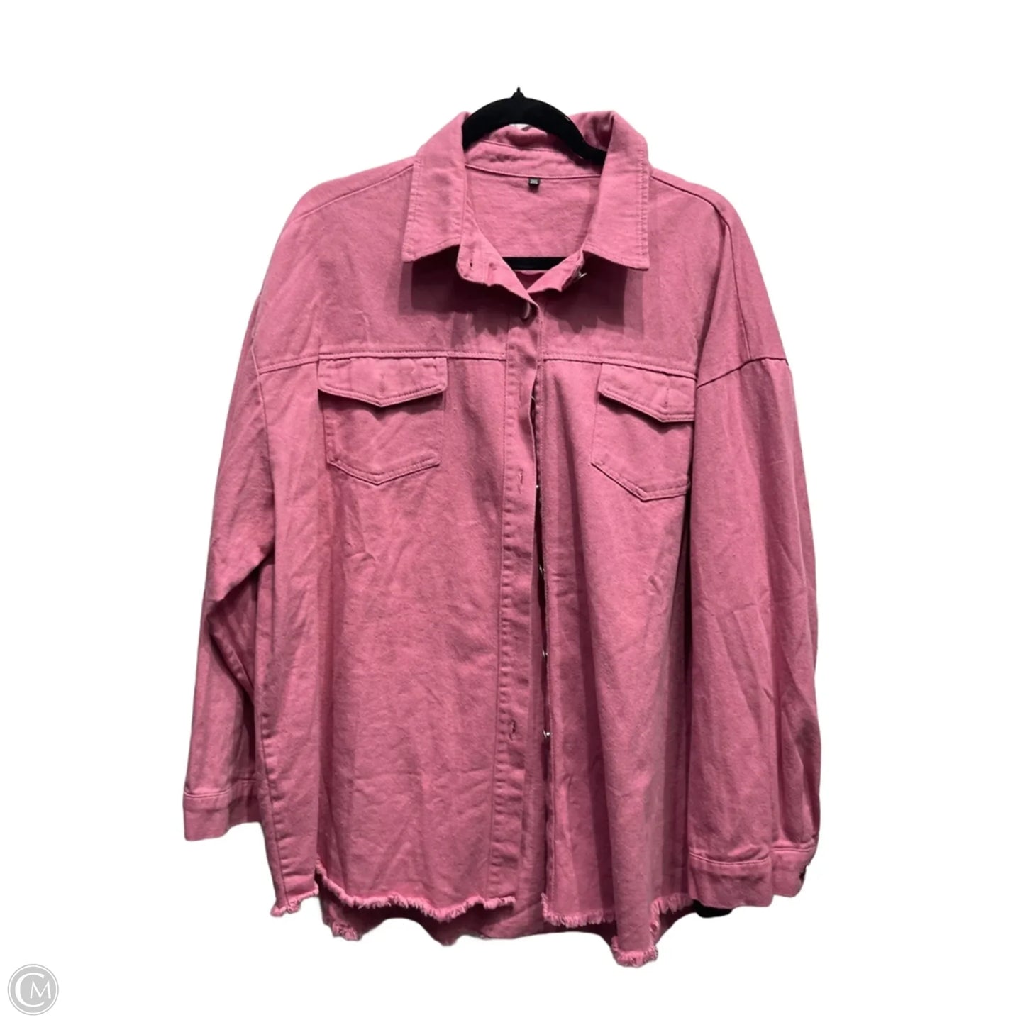 Jacket Denim By Clothes Mentor In Pink Denim, Size: 2x