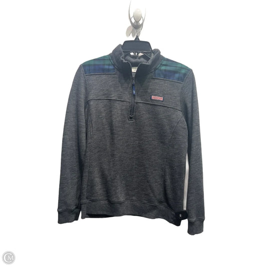 Sweatshirt Collar By Vineyard Vines In Green & Grey, Size: M