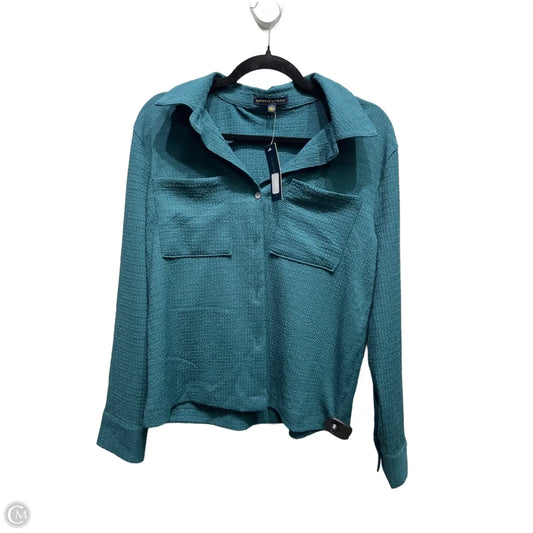 Top Long Sleeve By Adrienne Vittadini In Green, Size: L
