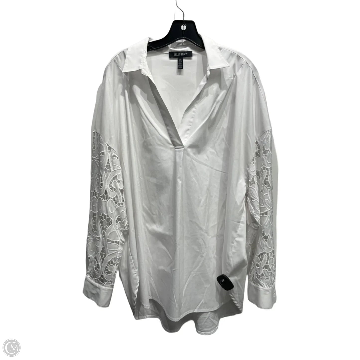 Top Long Sleeve By Ellen Tracy In White, Size: L