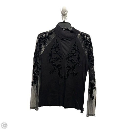 Top Long Sleeve By Inc In Black, Size: M