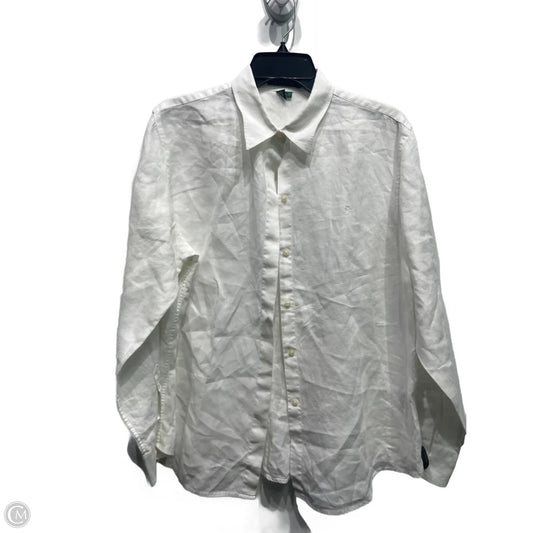 Top Long Sleeve By Lauren By Ralph Lauren In White, Size: L