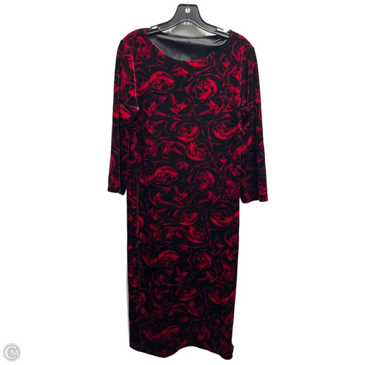 Dress Party Midi By Clothes Mentor In Black & Red, Size: Xs