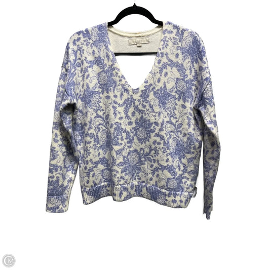 Sweater By Loft In Blue & White, Size: S