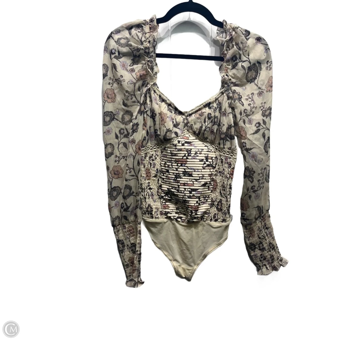 Bodysuit By Free People In Cream & Purple, Size: S