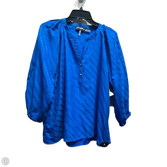 Blouse Designer By Karl Lagerfeld In Blue, Size: L
