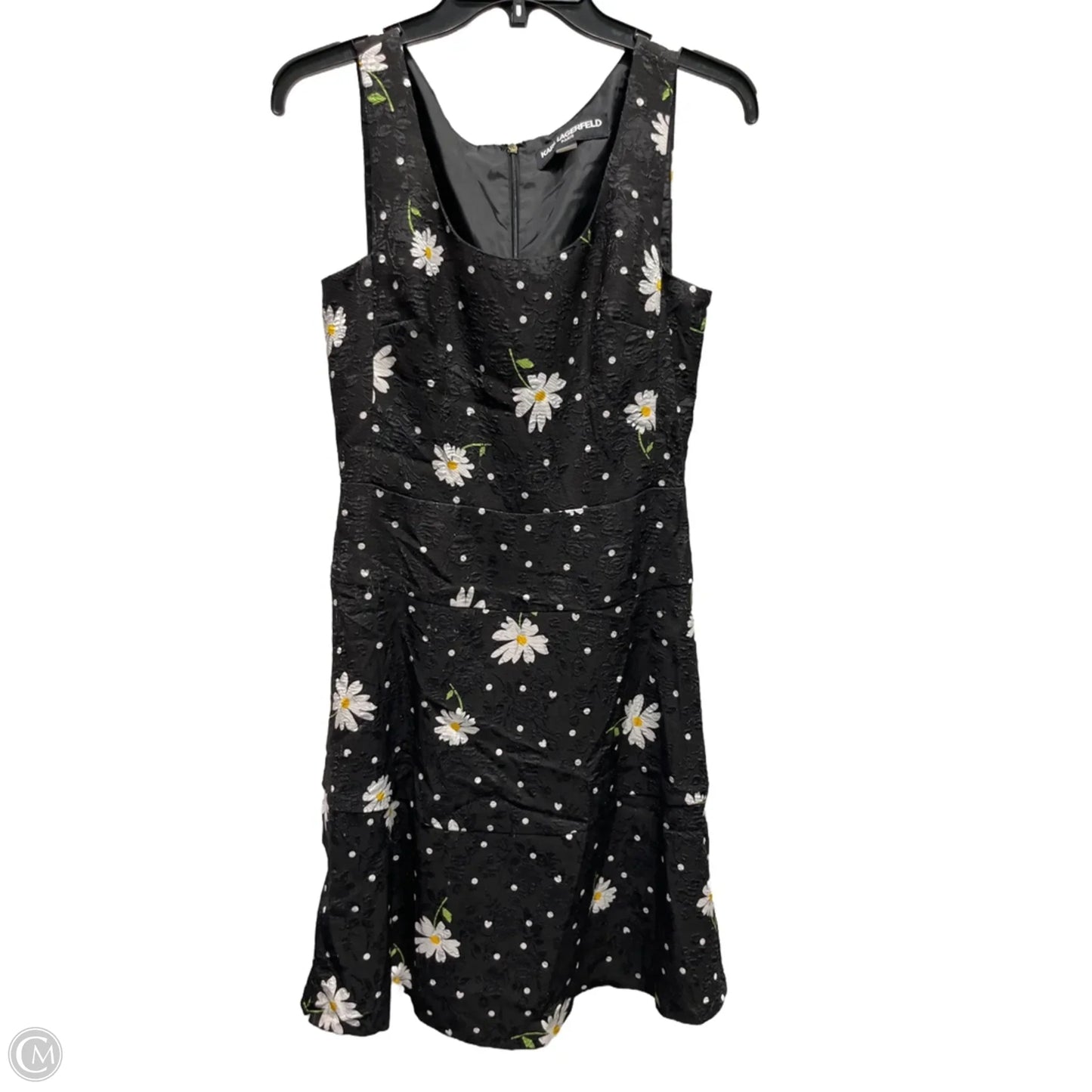 Dress Designer By Karl Lagerfeld In Black & Yellow, Size: 2