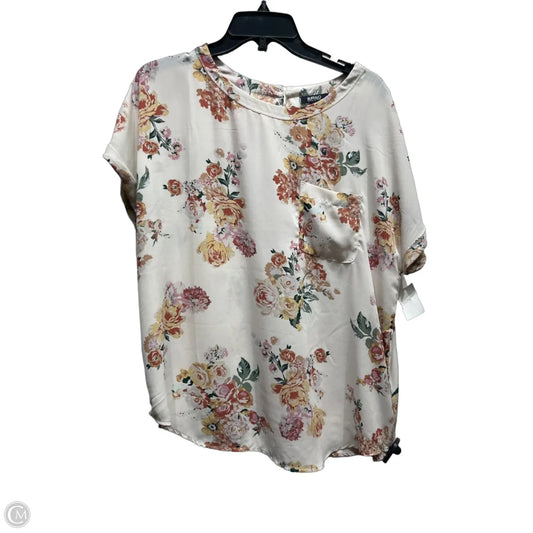 Top Short Sleeve By Buffalo David Bitton In Green & Pink, Size: L