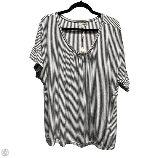 Top Short Sleeve By Max Studio In Black & White, Size: 1x