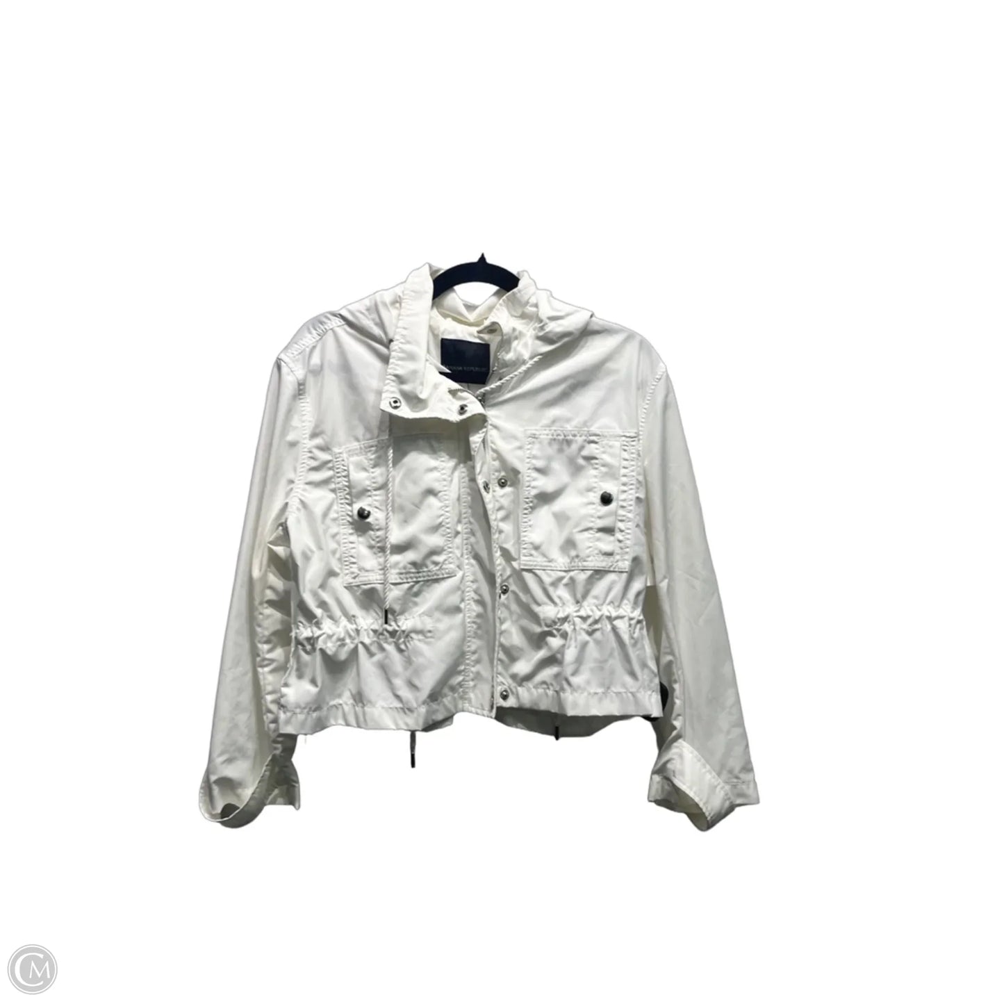 Jacket Windbreaker By Banana Republic In White, Size: Xs