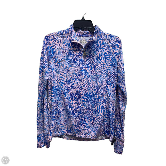 Top Long Sleeve Designer By Lilly Pulitzer In Blue & Pink, Size: M