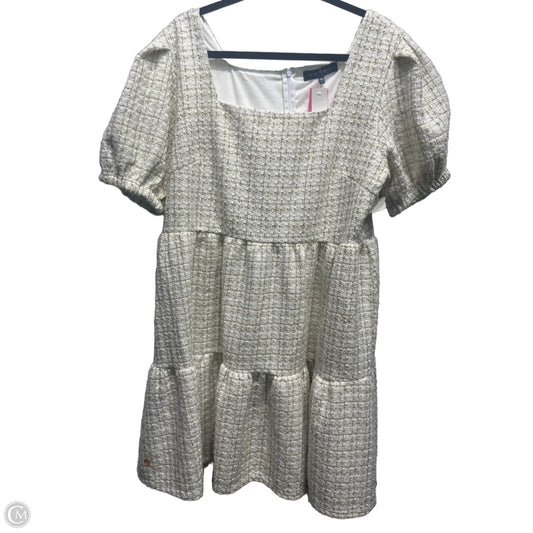 Dress Party Short By Simply Southern In Gold & White, Size: Xxl
