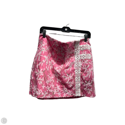Skort Designer By Lilly Pulitzer In Pink & White, Size: 8