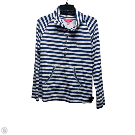 Top Long Sleeve Designer By Lilly Pulitzer In Blue & White, Size: Xs