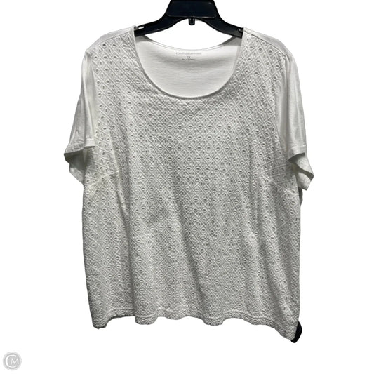 Top Short Sleeve By Croft And Barrow In White, Size: 2x