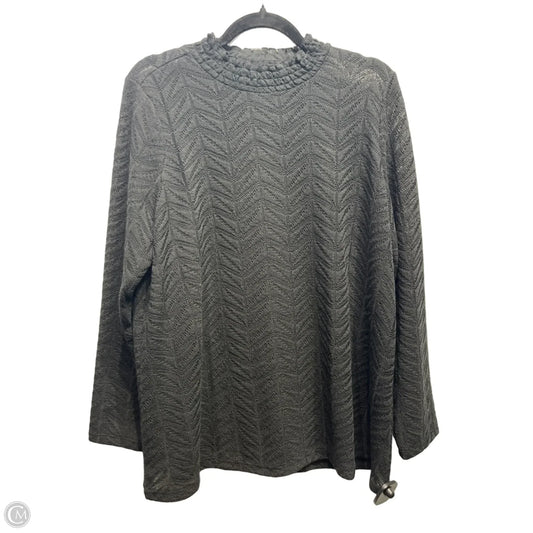 Top Long Sleeve By Logo In Black, Size: 1x