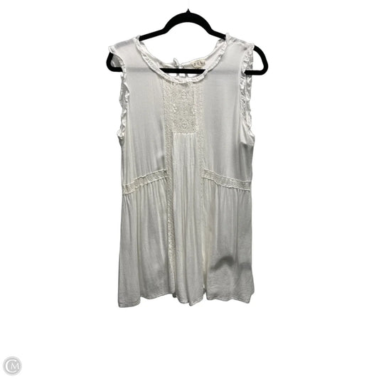 Top Sleeveless By Pol In White, Size: L