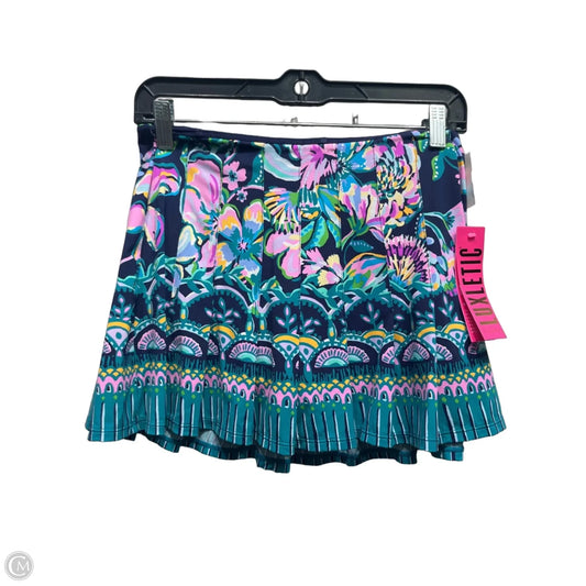 Skort Designer By Lilly Pulitzer In Green & Purple, Size: Xs