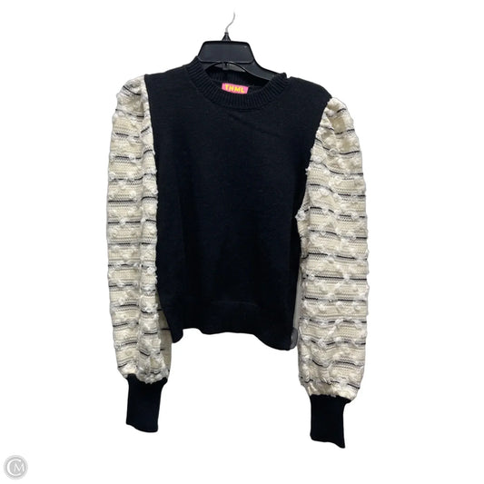 Top Long Sleeve By Thml In Black & Cream, Size: M