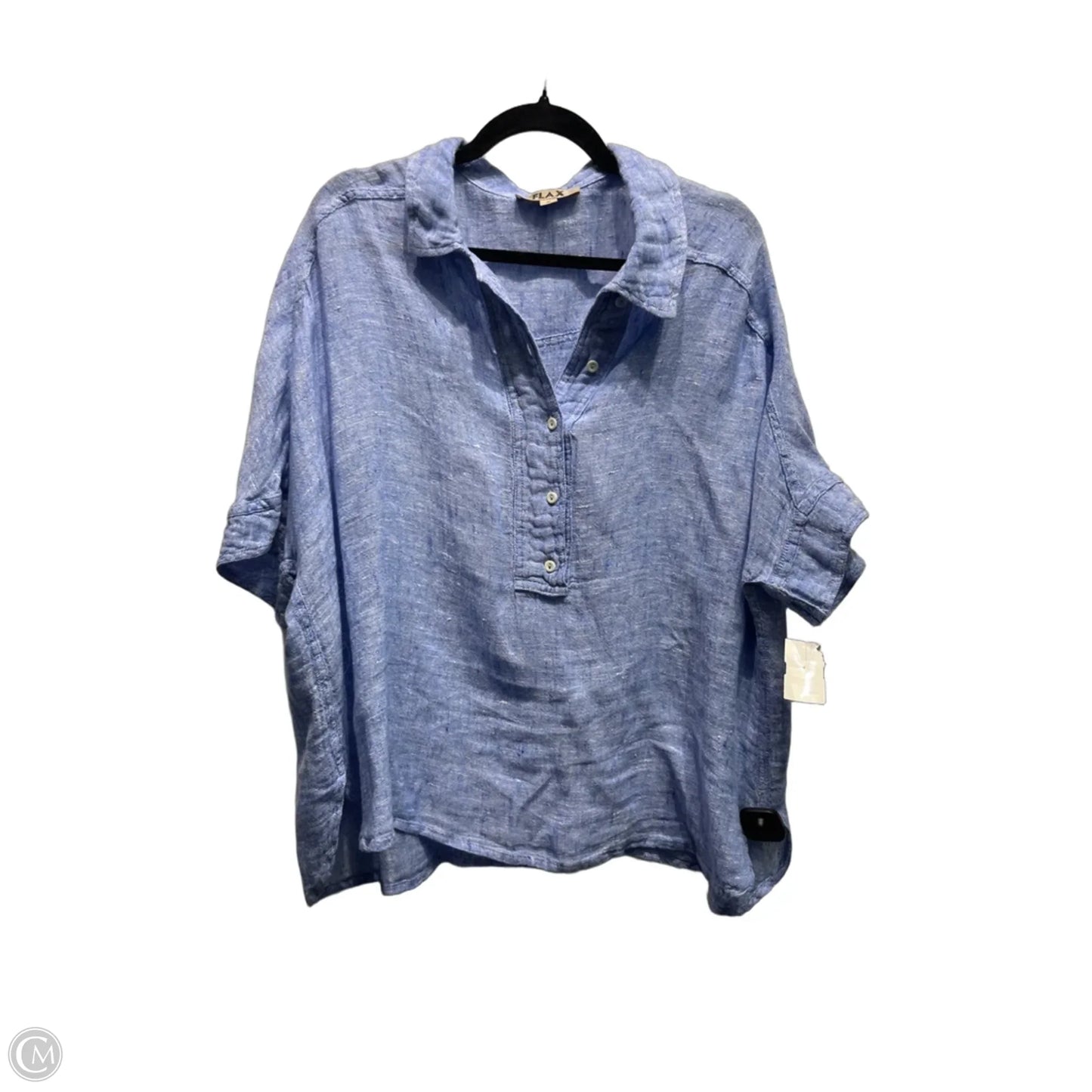 Top Short Sleeve By Flax In Blue, Size: S
