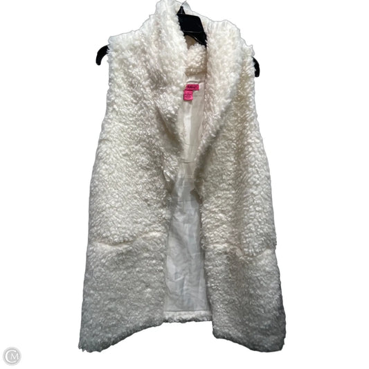 Vest Faux Fur & Sherpa By Betsey Johnson In Cream, Size: M