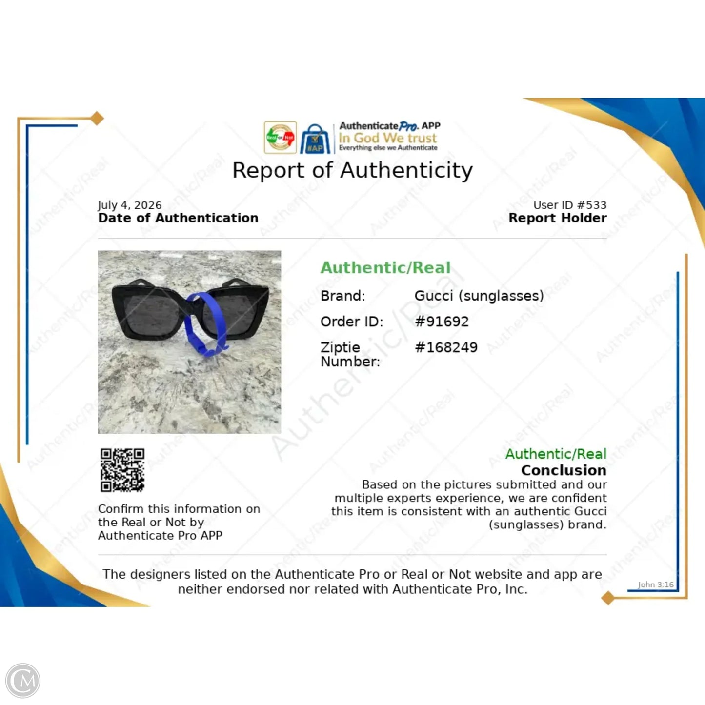 Sunglasses Luxury Designer By Gucci, Size: