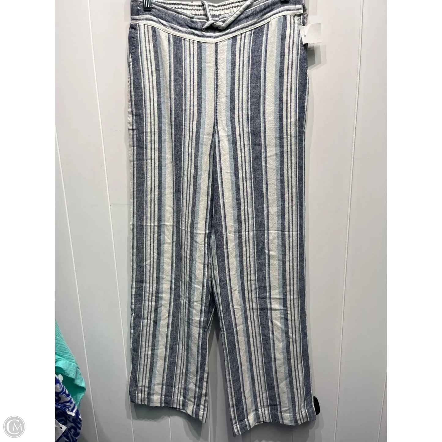 Pants Linen By Clothes Mentor In Blue & White, Size: Xs