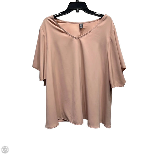 Top Short Sleeve Basic By Shein In Mauve, Size: 2x