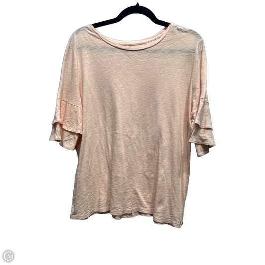 Top Short Sleeve By Loft In Pink, Size: L