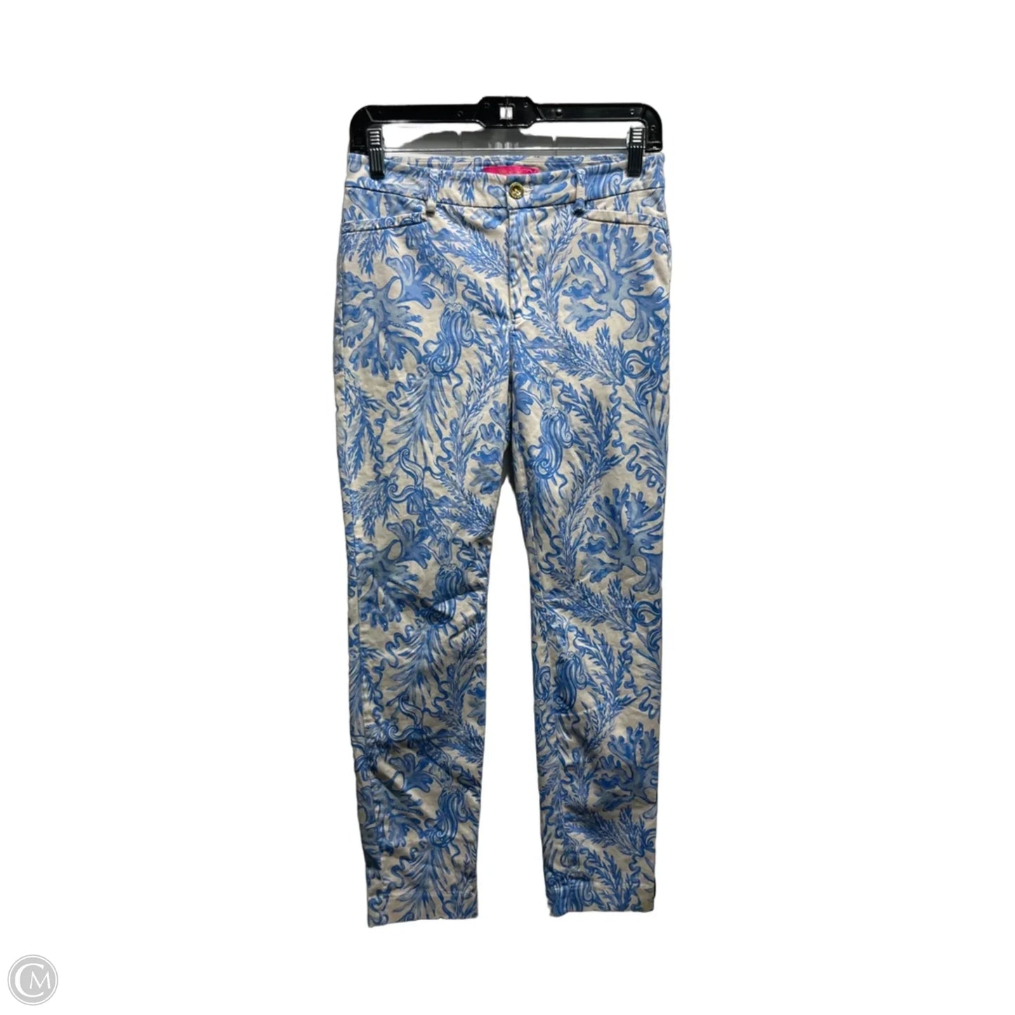 Pants Designer By Lilly Pulitzer In Blue & White, Size: 2
