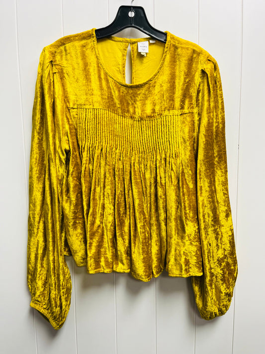 Yellow Top Long Sleeve Anthropologie, Size 10